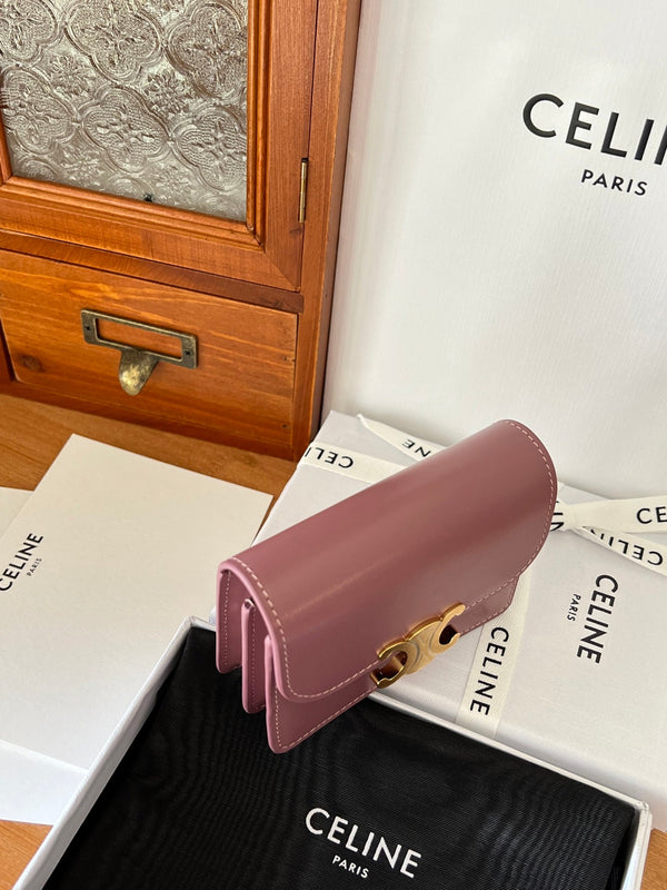 TRIOMPHE Business Card Holder Pink Cowhide GHW