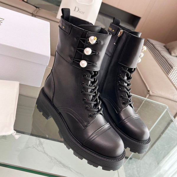 CD D-Strike Ankle Boot Plain Black Calfskin