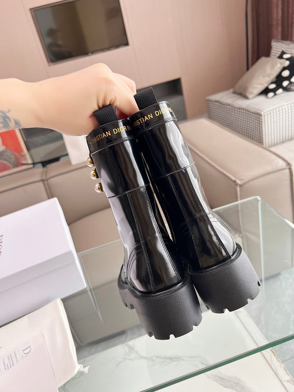 CD D-Strike Ankle Boot Glossy Black Calfskin