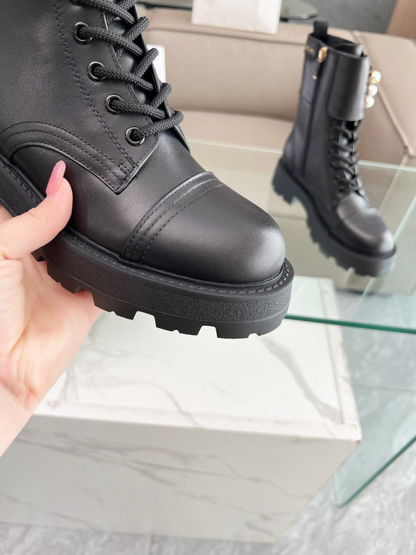 CD D-Strike Ankle Boot Plain Black Calfskin