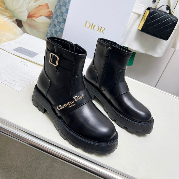 CD D-Quest Ankle Boot Plain Black Calfskin