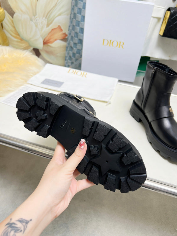 CD D-Quest Ankle Boot Plain Black Calfskin