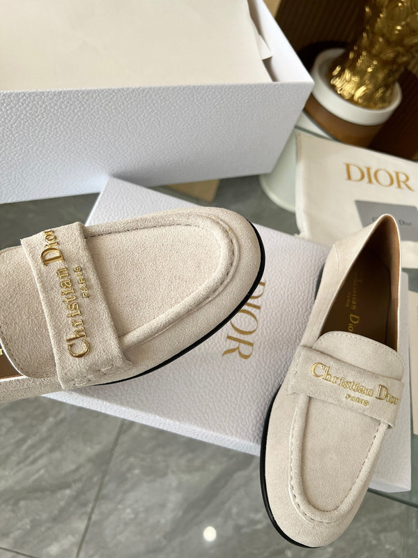 CD Boy Loafer Rope 5m Cream Suede Calfskin 510190