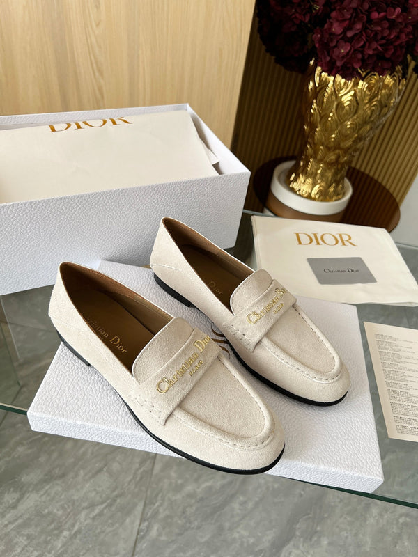 CD Boy Loafer Rope 5m Cream Suede Calfskin 510190