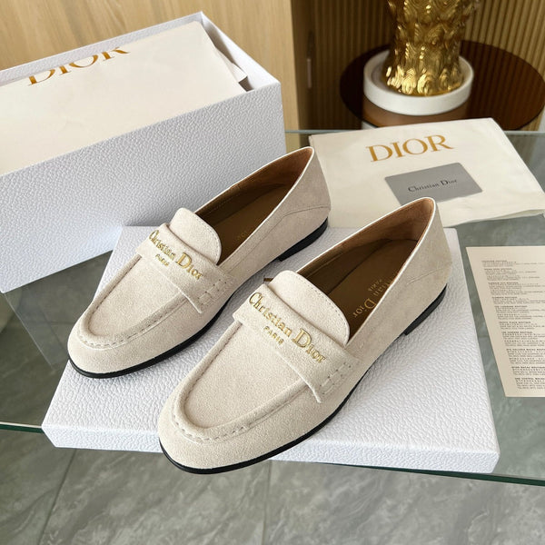 CD Boy Loafer Rope 5m Cream Suede Calfskin 510190