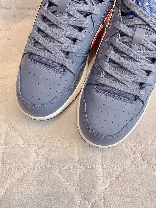 CD AND STONE ISLAND B57 Low-Top Sneaker – Limited And Numbered Edition Blue Mix Red Calfskin