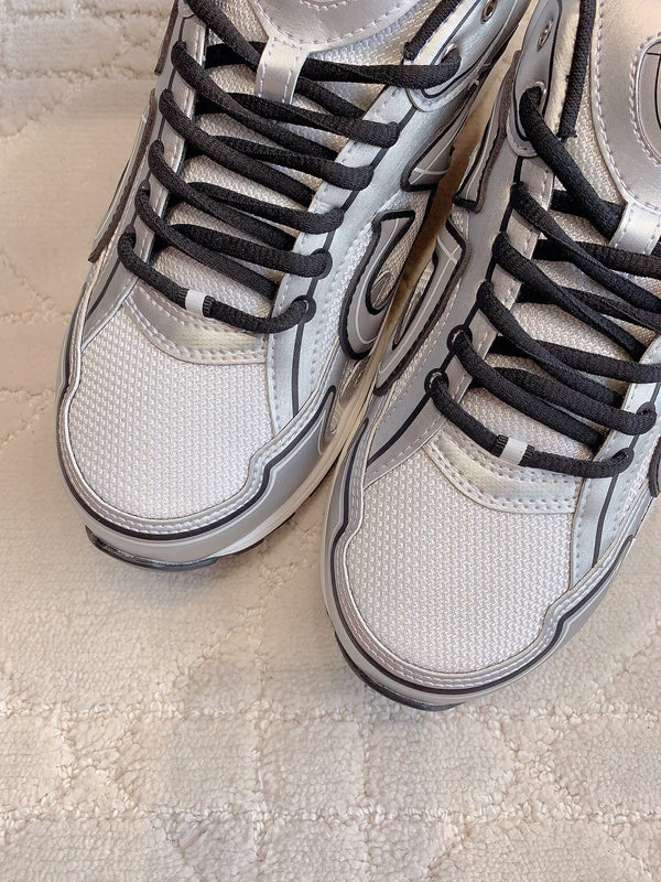 CD B30 Sneaker Grey White Mix Black Polyester Mesh Fabric And Calfskin