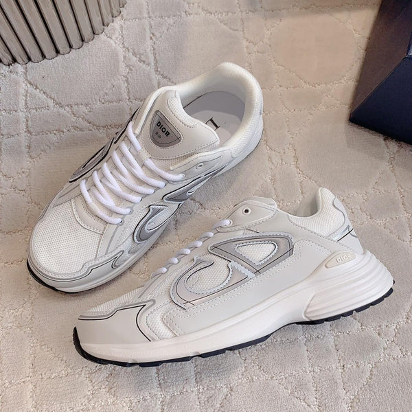 CD B30 Sneaker Milky Beige Mix Grey Black Polyester Mesh Fabric And Calfskin