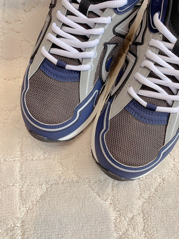 CD B30 Sneaker Brown Blue Mix Grey Polyester Mesh Fabric And Calfskin