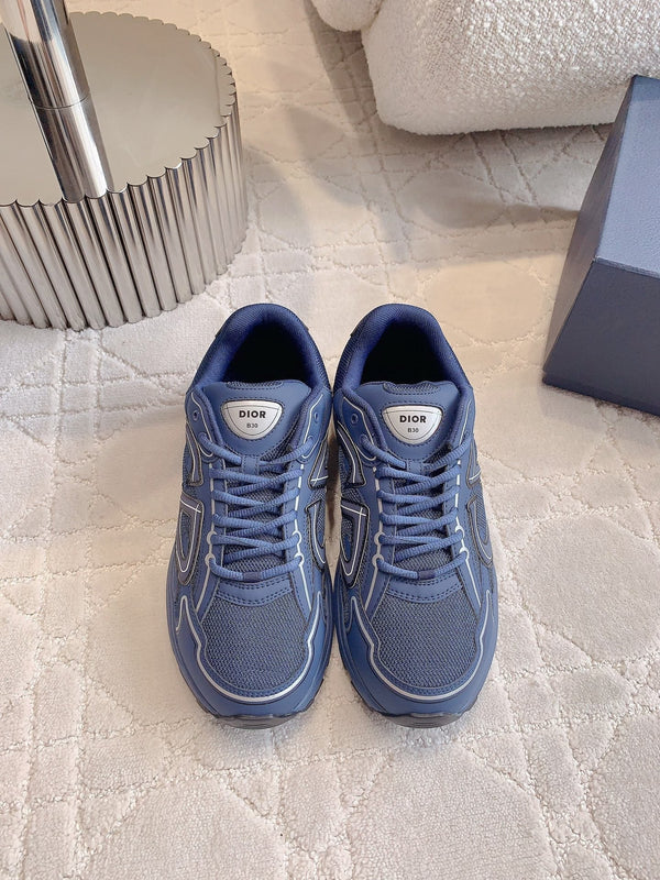 CD B30 Sneaker Deep Blue Polyester Mesh Fabric And Calfskin