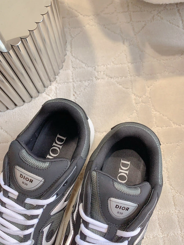 CD B30 Sneaker Black Grey Polyester Mesh Fabric And Calfskin