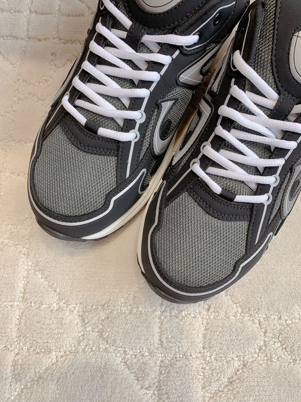 CD B30 Sneaker Black Grey Polyester Mesh Fabric And Calfskin