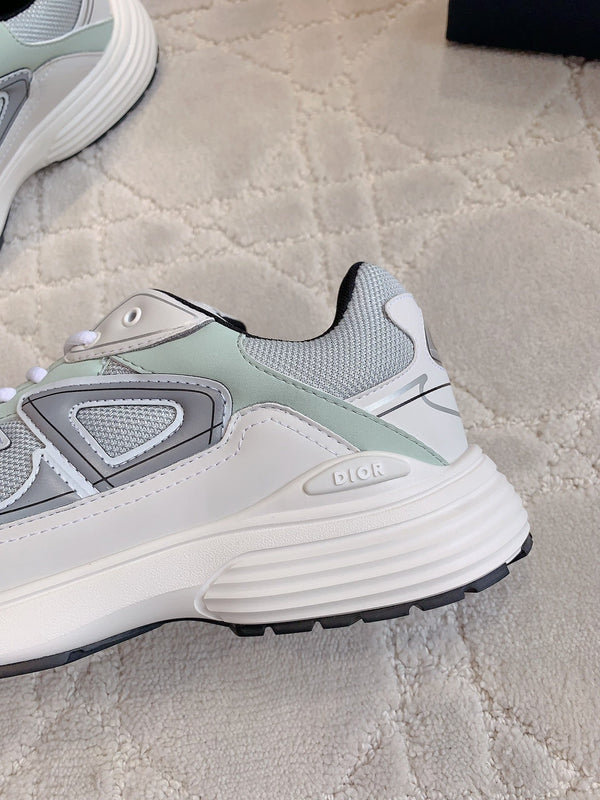 CD B30 Sneaker Grey White Mix Pale Jade Green Polyester Mesh Fabric And Calfskin