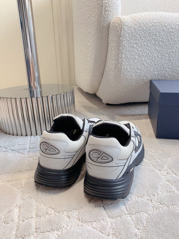 CD B30 Sneaker White Mix Black Polyester Mesh Fabric And Calfskin