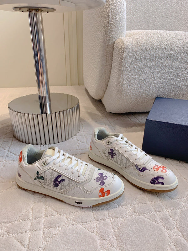 CD B27 Sneaker bassa Bianco Verde Mix Arancione Viola Stampa Vitello