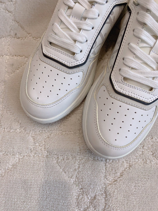 CD B27 Sneaker bassa in pelle di vitello stampata bianca e nera