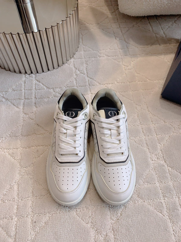 CD B27 Sneaker bassa in pelle di vitello stampata bianca e nera