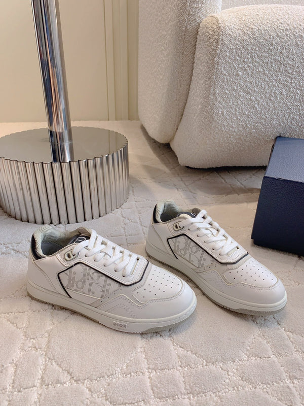 CD B27 Sneaker bassa in pelle di vitello stampata bianca e nera