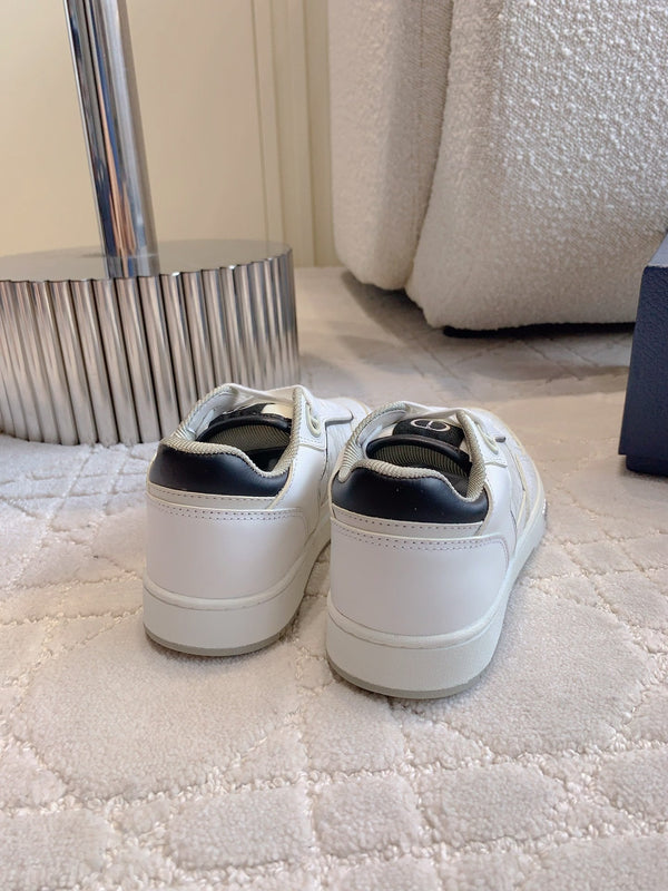 CD B27 Sneaker bassa in pelle di vitello stampata bianca e nera