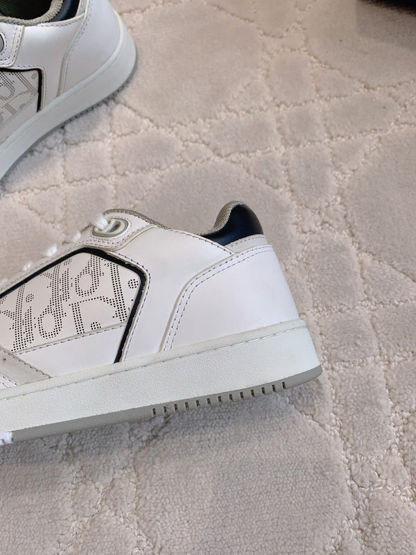 CD B27 Sneaker bassa in pelle di vitello stampata bianca e nera