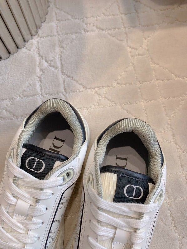 CD B27 Sneaker bassa in pelle di vitello stampata bianca e nera