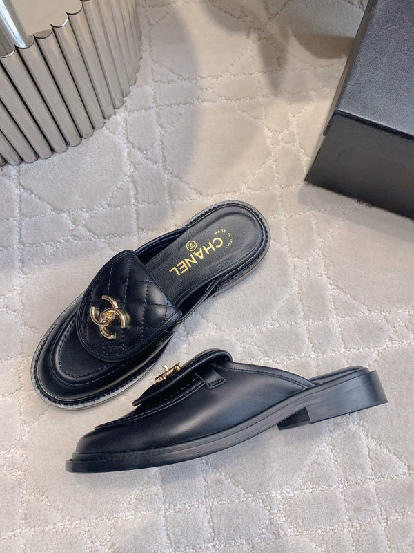 CC Mule In Black Cowhide 145661