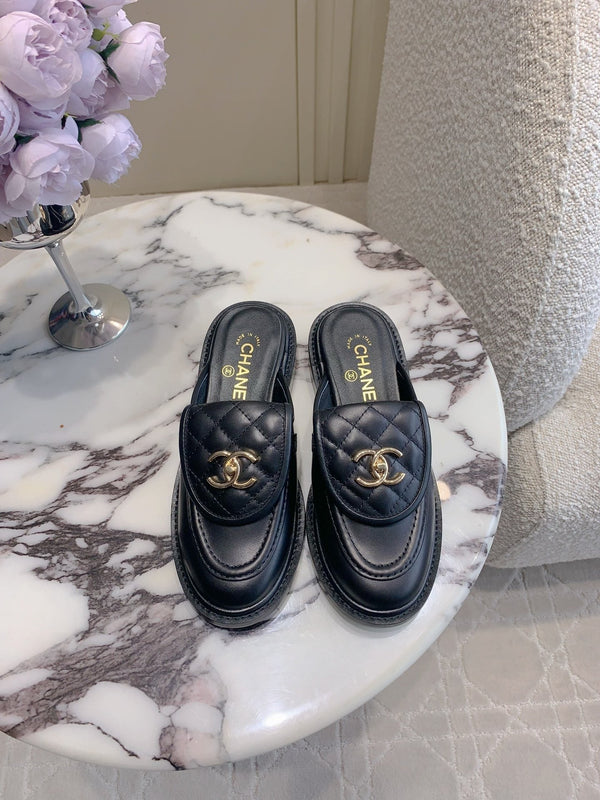 CC Mule In Black Cowhide 145661