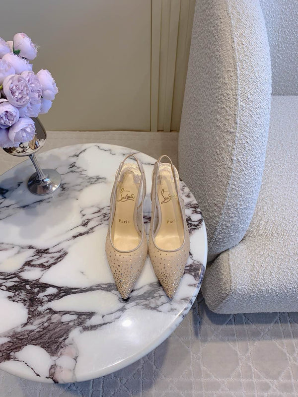 CL Follies Strass 85mm Vanilla Cream Mesh 177136