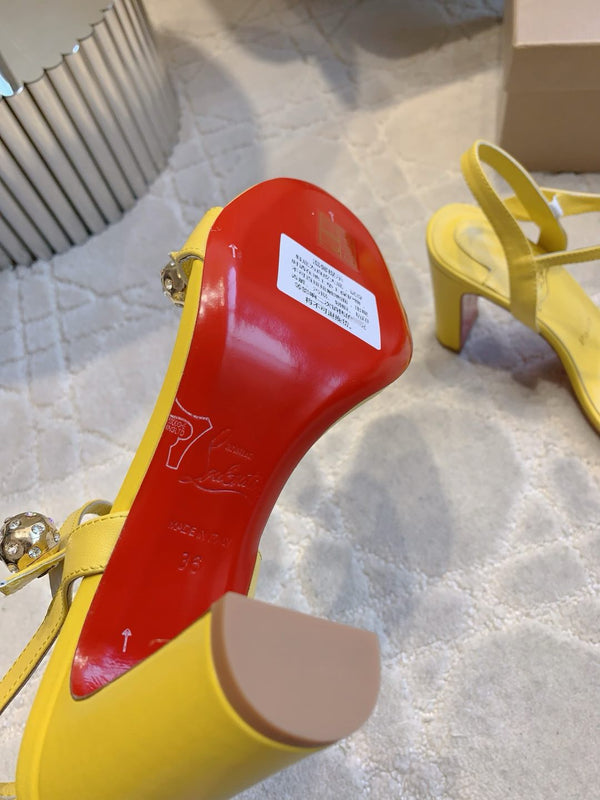 CL Atmospheria 90mm embellished sandals Yellow Leather 177089