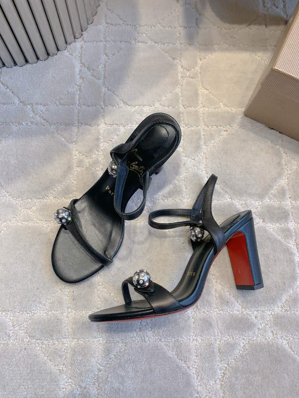 CL Atmospheria 90mm embellished sandals Black Leather 177088