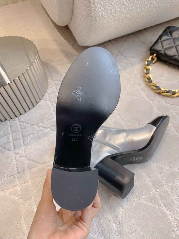 CC 25 Heeled Short Boot Silver mix Black Patent Leather 516676