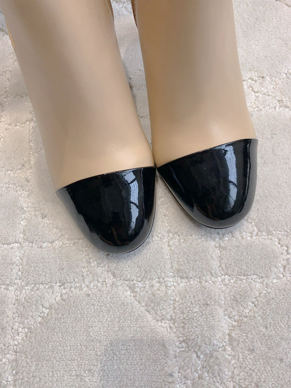 CC 25 Pearl Heel Boot Beige Calfskin 516655