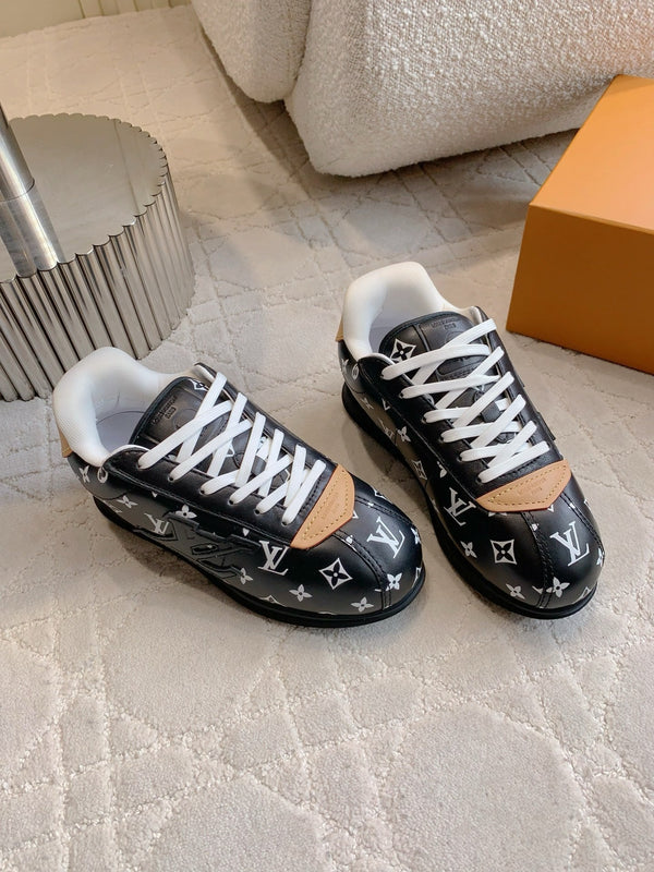 LV BUTTERSOFT Sneaker Black Monogram-Printed Lambskin 516880