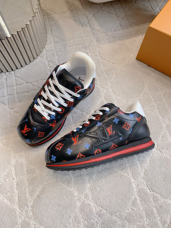 LV BUTTERSOFT Sneaker Black Mix White Monogram-Printed Lambskin 516881