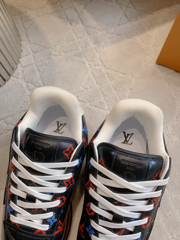 LV BUTTERSOFT Sneaker Black Mix White Monogram-Printed Lambskin 516881