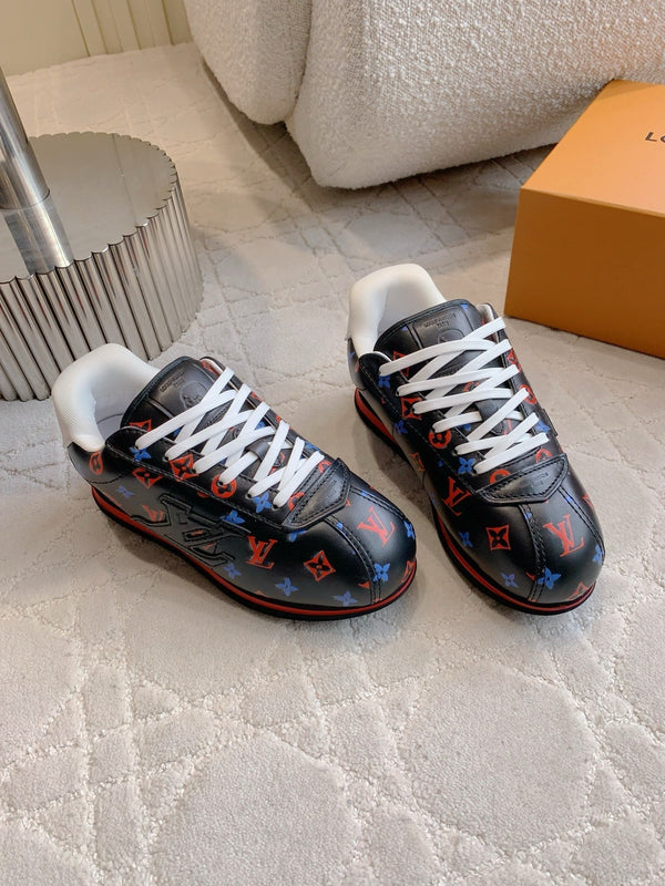 LV BUTTERSOFT Sneaker Black Mix White Monogram-Printed Lambskin 516881