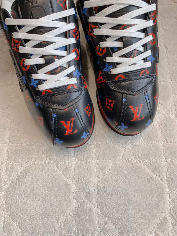 LV BUTTERSOFT Sneaker Black Mix White Monogram-Printed Lambskin 516881