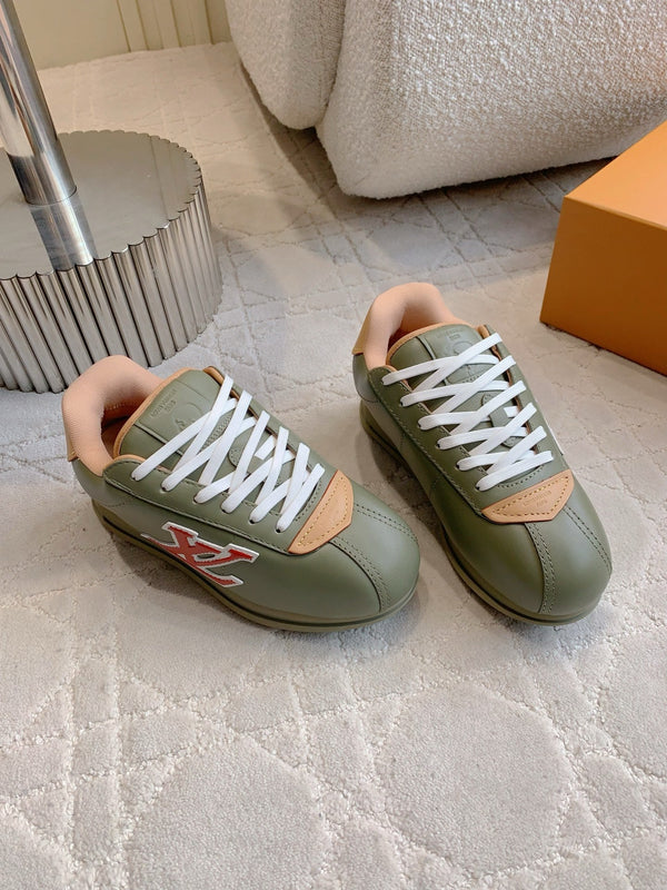 LV BUTTERSOFT Sneaker Khaiki Green Monogram-Printed Lambskin 516887