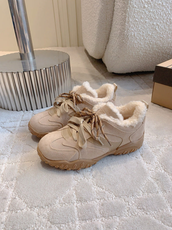 UGG Lowmel Sneakers Light Beige Suede and Fleece 516902.