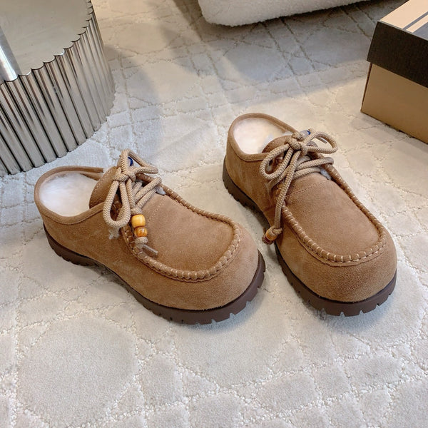 UGG Yupoo Loafers  Beige Wool Suede 516910