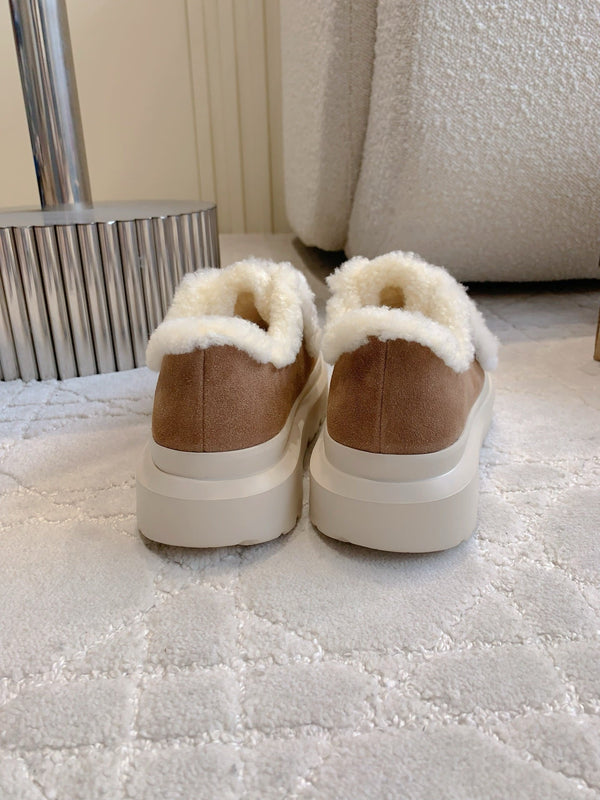 UGG Tazz Slipper Loafers Brown Mix Beige  Suede and Fleece 516904