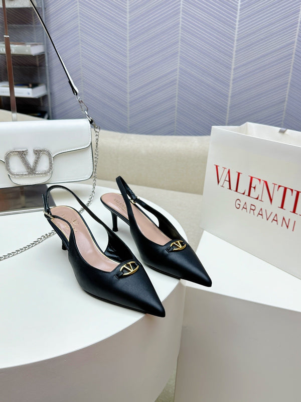 HIGH SLINGBACK 60MM IN BLACK CALFSKIN