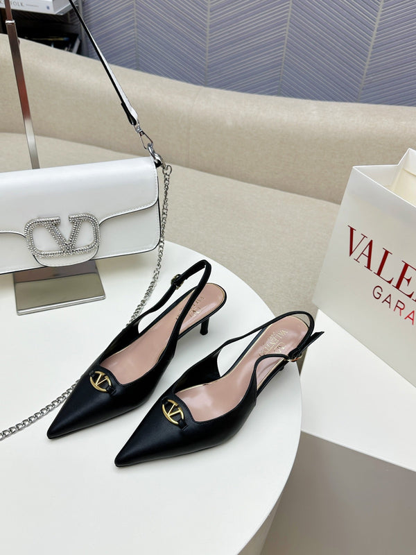 HIGH SLINGBACK 60MM IN BLACK CALFSKIN