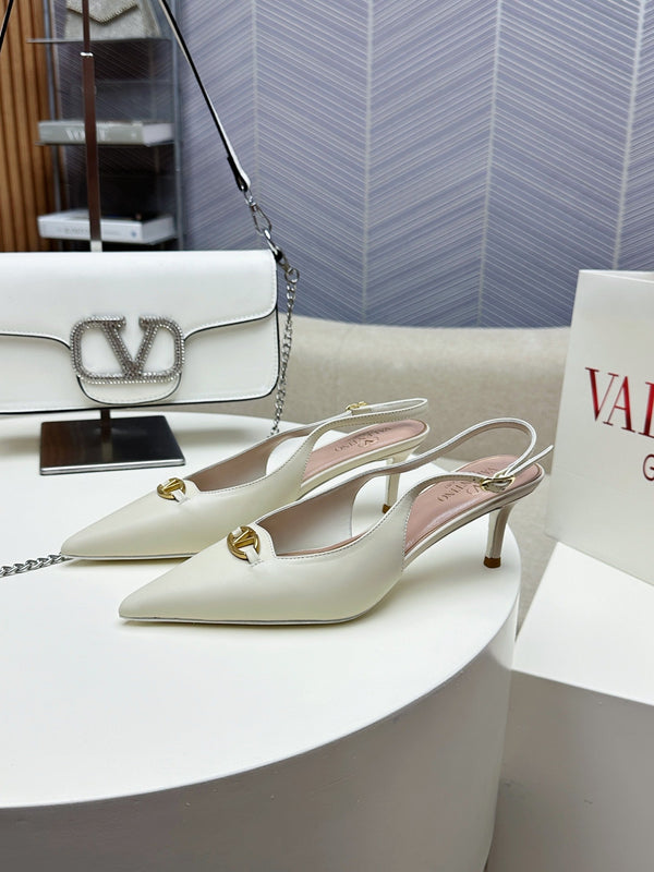 HIGH SLINGBACK 60MM IN WHITE CALFSKIN