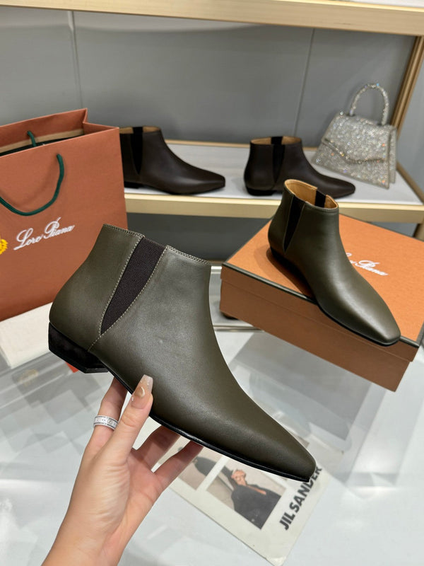 LP Sumire Ankle Boot In Dark Green Grey Nappa Calfskin 980104