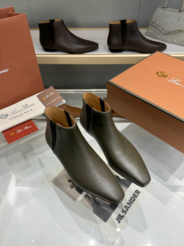 LP Sumire Ankle Boot In Dark Green Grey Nappa Calfskin 980104