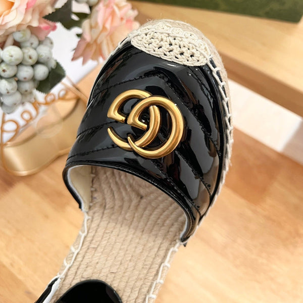 GG  Crochet platform Espadrilles Blush Black