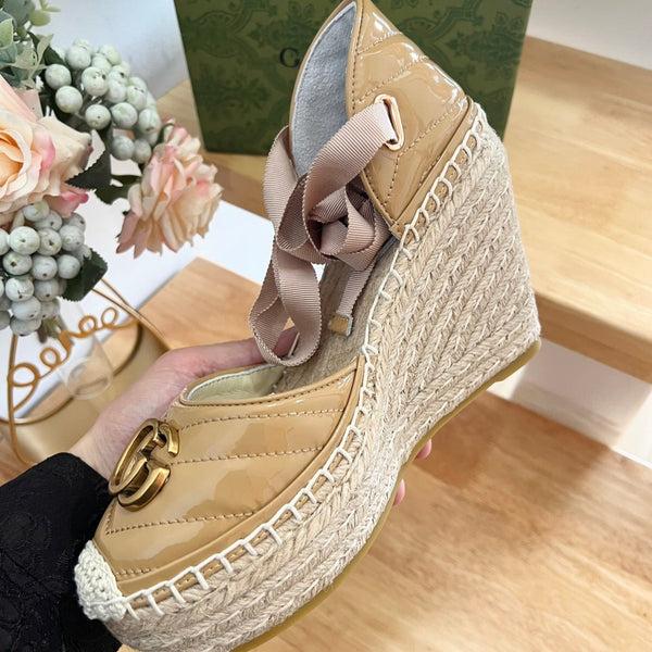 GG  Crochet platform Espadrilles Saddle Brown