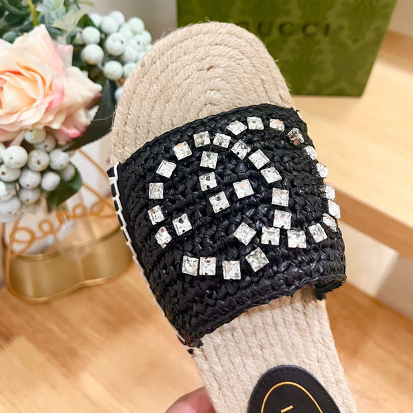 GG  Casual Style Logo Sandals Black