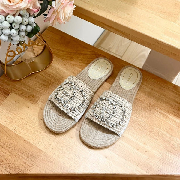 GG Casual Style Logo Sandals Beige